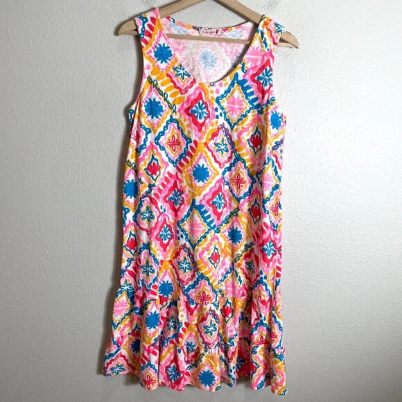 Fresh Produce Womens Small Tank Dress Peplum Sleeveless Colorful - Picture 1 of 9